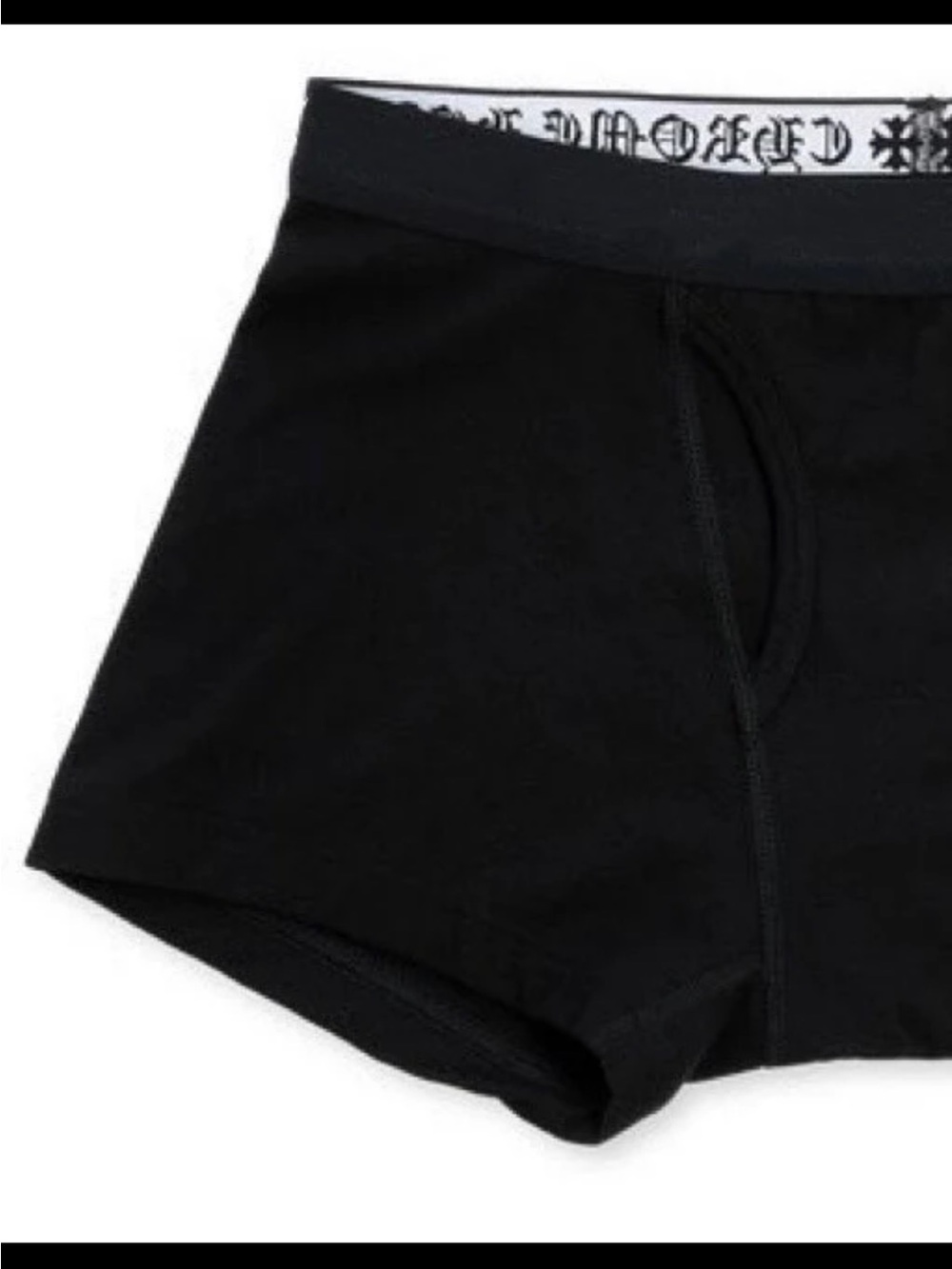 Chrome Hearts Black Boxer Briefs with White Logo Waistband